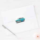 Chevy Nomad Turquoise-White 1955 Ronde Sticker (Envelop)