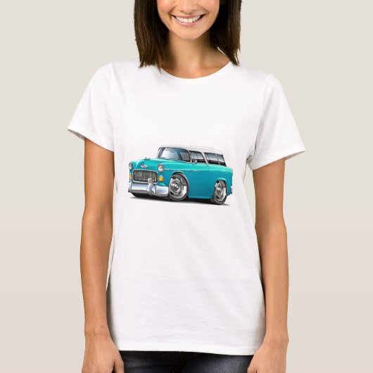 Chevy Nomad Turquoise-White 1955 T-shirt (Voorkant)
