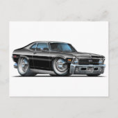 Chevy Nova Black Car Briefkaart (Voorkant)