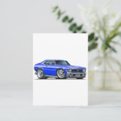 Chevy Nova Blue Car Briefkaart (Staand voorkant)