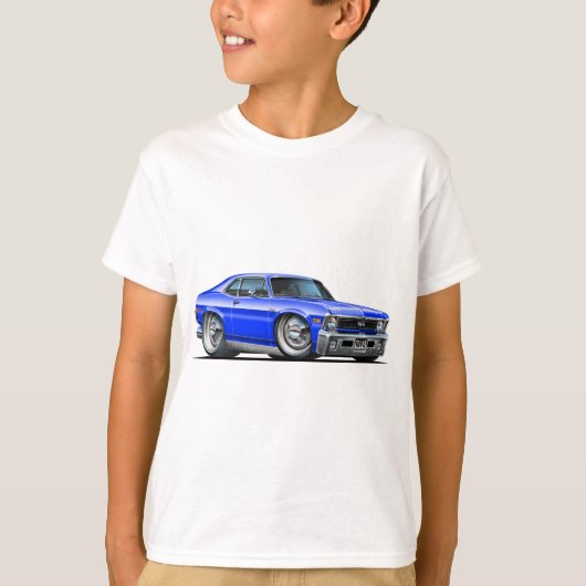 Chevy Nova Blue Car T-shirt (Voorkant)