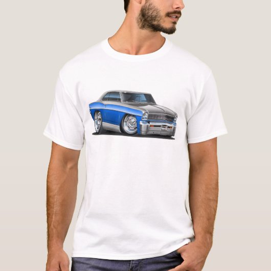 Chevy Nova Blue-Grey Car T-shirt (Voorkant)