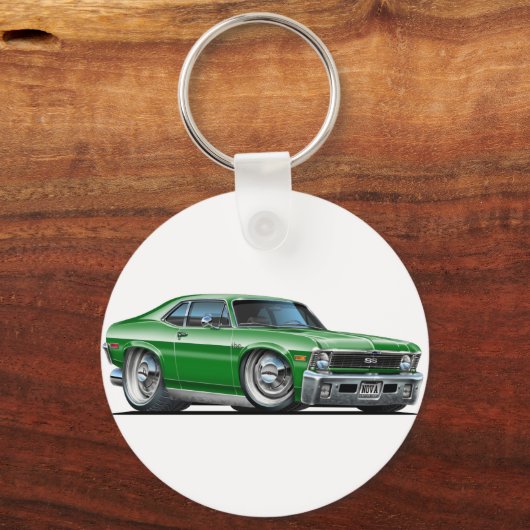 Chevy Nova Green Car Sleutelhanger (Voorkant)