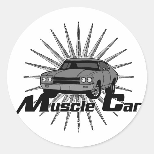 Chevy Nova Musculair auto Ronde Sticker (Voorkant)