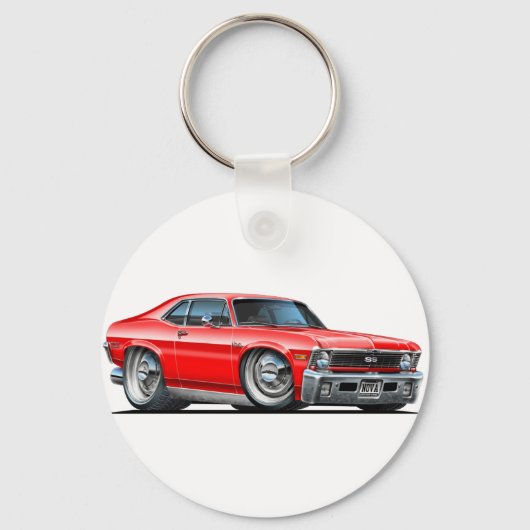 Chevy Nova Red Car Sleutelhanger (Voorkant)
