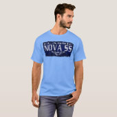 Chevy Nova SS Blue Classic Wingel Skull Eroded Pa T-shirt (Voorkant volledig)