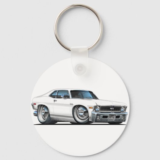 Chevy Nova White Car Sleutelhanger (Voorkant)