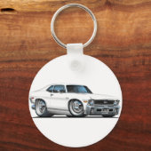 Chevy Nova White Car Sleutelhanger (Voorkant)