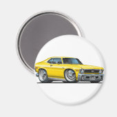 Chevy Nova Yellow Car Magneet (Voorkant / Achterkant)