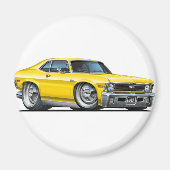 Chevy Nova Yellow Car Magneet (Voorkant)