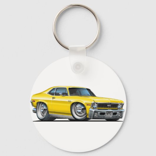 Chevy Nova Yellow Car Sleutelhanger (Voorkant)