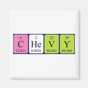 Chevy periodieke table name magnet