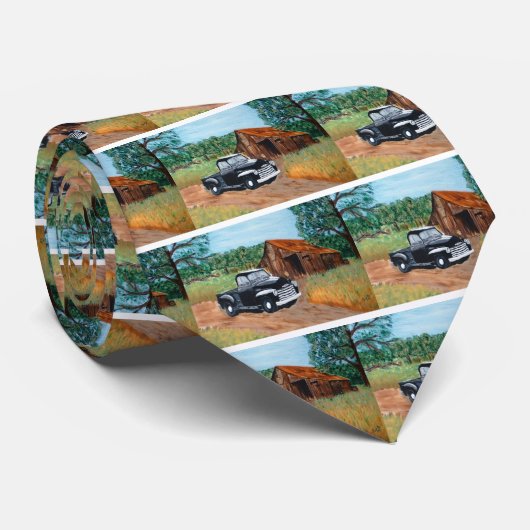 Chevy Pick-up en een oude schuur Stropdas (Opgerold)
