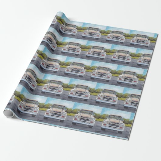Chevy Pick-up Truck Art Wrapping Paper Cadeaupapier (Uitgerold)