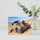 Chevy Pickup 1937 in de woestijn van Arizona Briefkaart (Staand voorkant)
