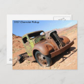 Chevy Pickup 1937 in de woestijn van Arizona Briefkaart (Voorkant / Achterkant)