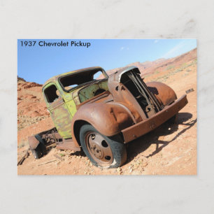 Chevy Pickup 1937 in de woestijn van Arizona Briefkaart
