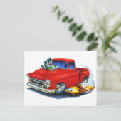Chevy Pickup Red 1957 Briefkaart (Staand voorkant)