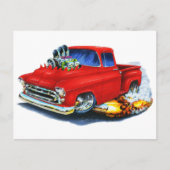 Chevy Pickup Red 1957 Briefkaart (Voorkant)