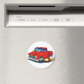 Chevy Pickup Red 1957 Magneet (Insitu (Vaatwasser))
