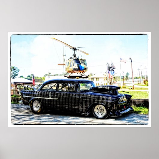 Chevy POW-MIA Race Car 1955 Poster (Voorkant)