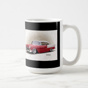 Chevy Red White Digital Art Mok 1956