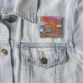 Chevy Rust Chevrolet Pickup Truck Vierkante Button 5,1 Cm (In situ)