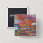 Chevy Rust Chevrolet Pickup Truck Vierkante Button 5,1 Cm (Voorkant /achterkant)