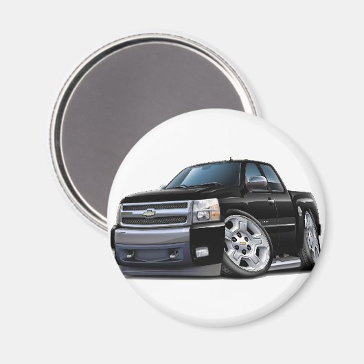 Chevy Silverado Black Extended Cab Magneet (Voorkant / Achterkant)