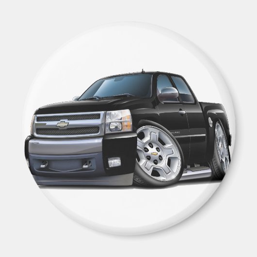 Chevy Silverado Black Extended Cab Magneet (Voorkant)
