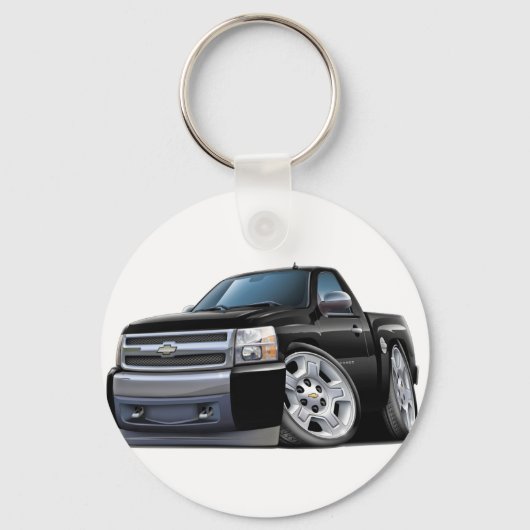 Chevy Silverado Black Truck Sleutelhanger (Voorkant)