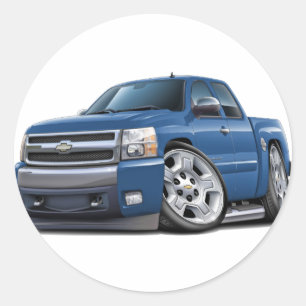 Chevy Silverado Blauw Graniet Uitgebreide Cabine Ronde Sticker