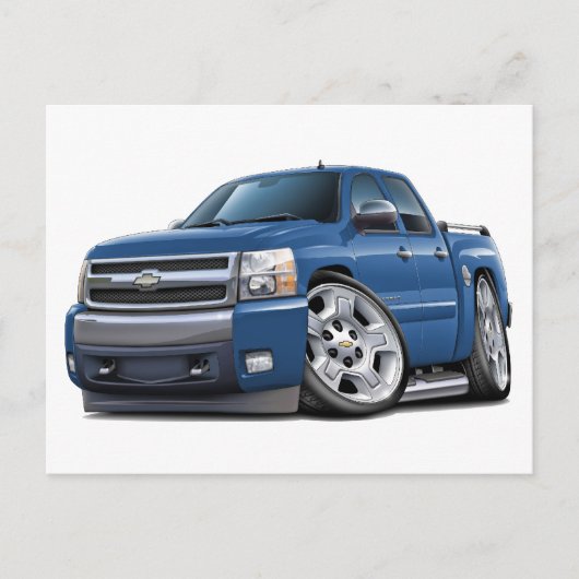Chevy Silverado Dualcab Blue Granite Truck Briefkaart (Voorkant)