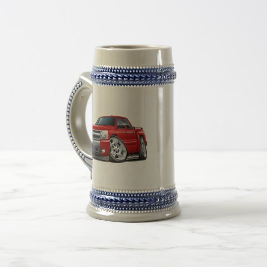 Chevy Silverado Dualcab Red Truck Bierpul (Voorkant links)