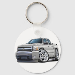 Chevy Silverado Dualcab White Truck Sleutelhanger