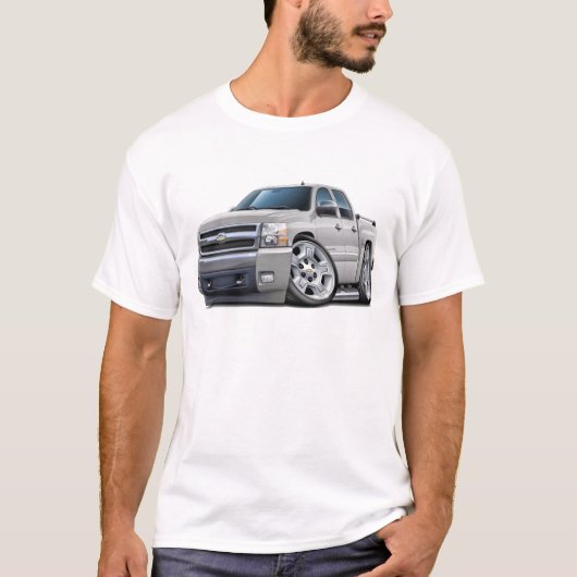 Chevy Silverado Dualcab White Truck T-shirt (Voorkant)