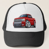 Chevy Silverado Red Extended Cab Trucker Pet (Voorkant)