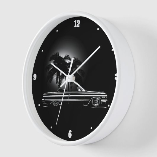 Chevy Sixties Zwart Convertible Palm Trees Graphic (Hoek)