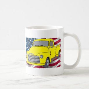  Chevy Truck met Amerikaanse vlag Koffiemok