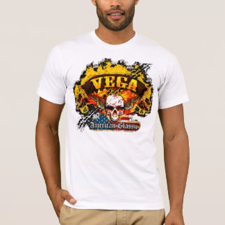 Chevy Vega - Burnout Banner Skull -n-Flag T-shirt