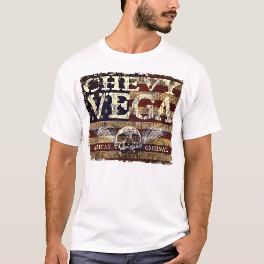 Chevy Vega Design against Eroded Flag T-shirt (Voorkant)