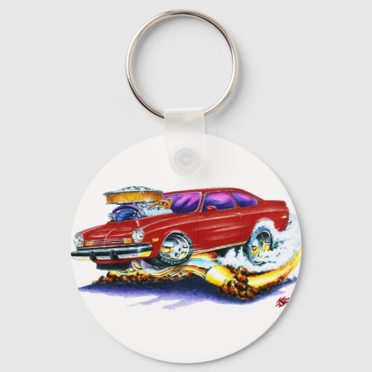 Chevy Vega Maroon Car Sleutelhanger (Voorkant)