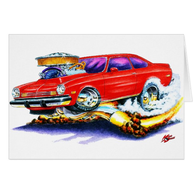 Chevy Vega Red Car (Voorkant Horizontaal)