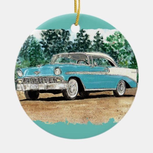 Chevy-Waterverf Keramisch Ornament (Voorkant)