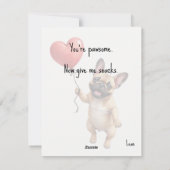 💘🐶Chew Love Carefully” Feestdagenkaart (Achterkant)