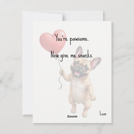 💘🐶Chew Love Carefully” Feestdagenkaart (Achterkant)