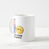 Chew maakt me blij met Funny Snoep Pun Koffiemok (Voorkant links)