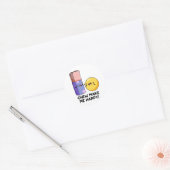 Chew maakt me blij met Funny Snoep Pun Ronde Sticker (Envelop)