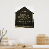 Chew Mail Pouch Tobacco Barn Antiek Finish Finish Poster (Keuken)