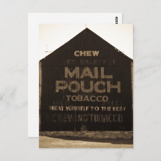 Chew Mail Pouch Tobacco Barn - Sepia Finish Briefkaart (Voorkant / Achterkant)